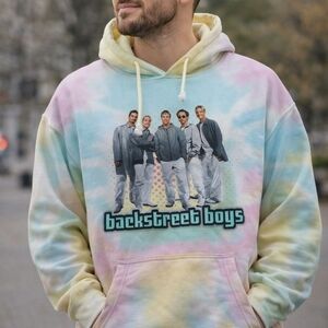New Mens Backstreet Boys Tie-Dye Hoodie